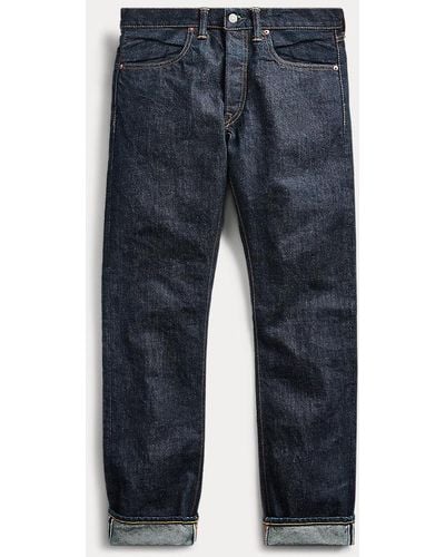 RRL Slim Fit Selvedge Jeans - Blauw