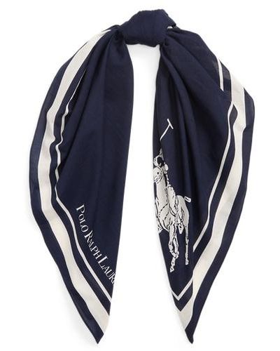 Polo Ralph Lauren Big Pony Cotton Scarf - Blue