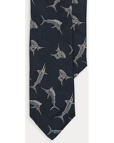 Polo Ralph Lauren Serge-Krawatte mit Speerfischmotiv - Blau