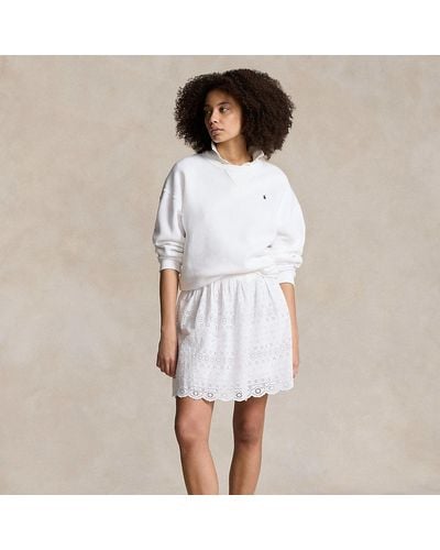 Polo Ralph Lauren Eyelet Cotton Miniskirt - White