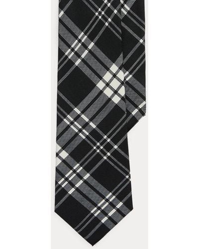 Ralph Lauren Purple Label Cravatta scozzese in twill di seta - Nero