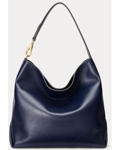 Lauren by Ralph Lauren Leather Large Kassie Shoulder Bag - Blue