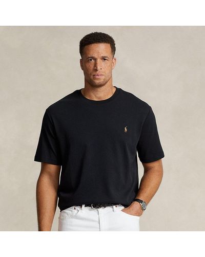 Ralph Lauren Tallas Grandes - Camiseta de algodón de cuello redondo - Negro