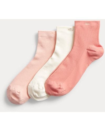 Lauren by Ralph Lauren Monogramm-Socken im 3er-Pack - Pink