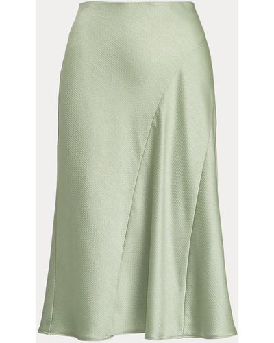 Ralph Lauren Satin Midi Skirt - Green