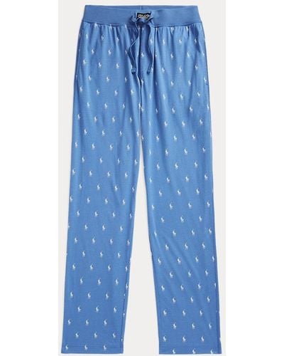 Polo Ralph Lauren Pantaloni da pigiama in jersey con pony - Blu