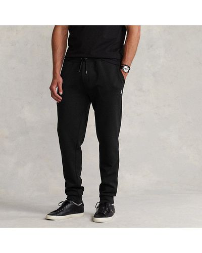 Ralph Lauren Taglie Plus - Pantaloni da jogging a maglia doppia - Nero