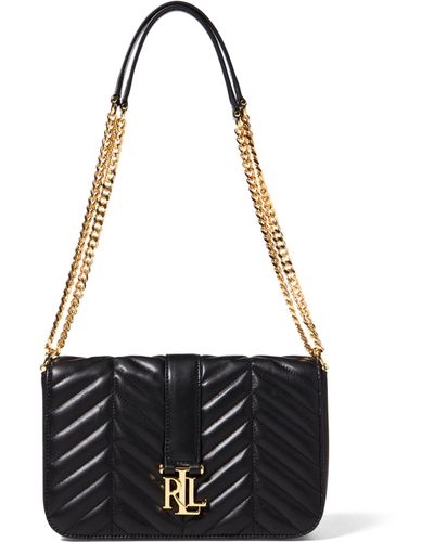 Ralph Lauren Quilted Brenda Shoulder Bag - Black