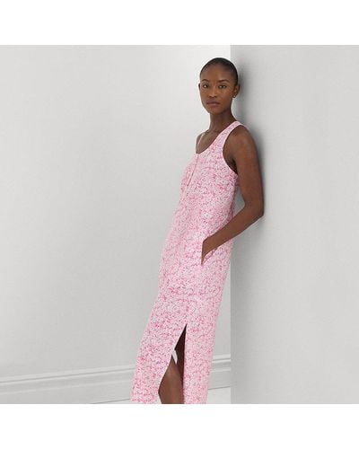 Lauren by Ralph Lauren Ralph Lauren Floral Jersey Sleeveless Nightgown - Pink
