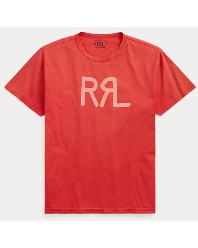 RRL T-Shirt mit RRL-Ranchlogo - Rot