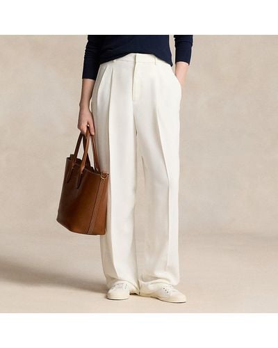 Polo Ralph Lauren Pantaloni a gamba dritta con pieghe - Bianco