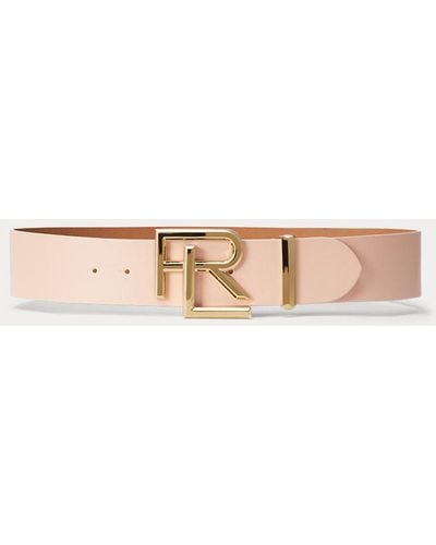Ralph Lauren Collection Cintura RL alta in pelle Box - Rosa