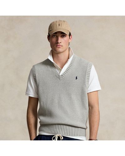 Polo Ralph Lauren Big Fit Logo Cotton Sleeveless Jumper - Grey