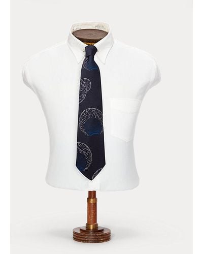 RRL Handgefertigte Krawatte aus Seidentwill - Blau