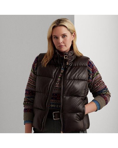 Leather Puffer Vests for Women - Up to 66% off