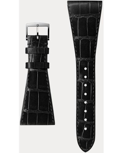 Ralph Lauren Bracelet de montre RL867 28 mm alligator - Noir