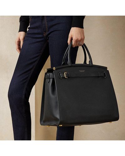 Ralph Lauren Collection Calfskin Large Rl50 Handbag - Black