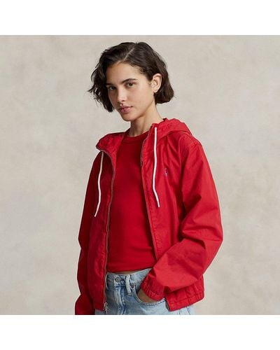 Polo Ralph Lauren Washed Twill Hooded Jacket - Red