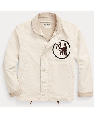 RRL Hand-embroidered Cotton Deck Jacket - White