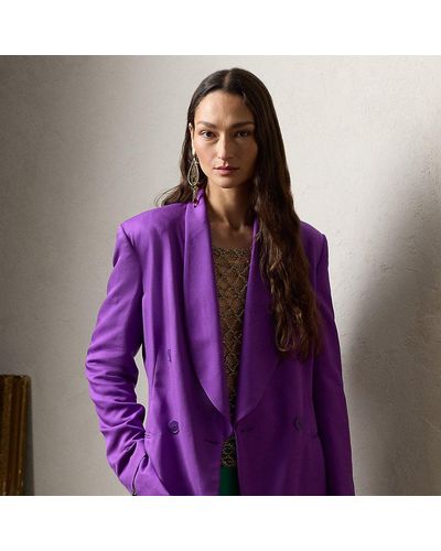 Ralph Lauren Collection Gregory Silk Gabardine Jacket - Purple