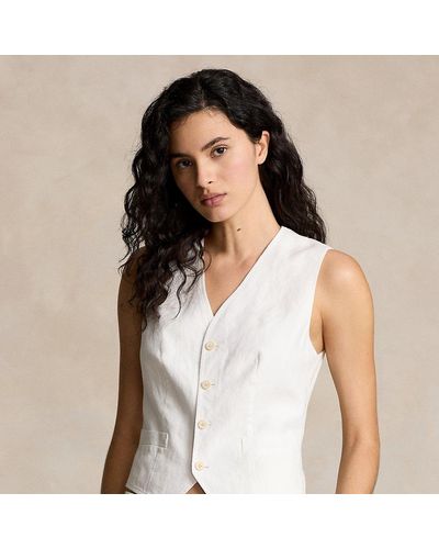 Polo Ralph Lauren Linen-cotton Waistcoat - White