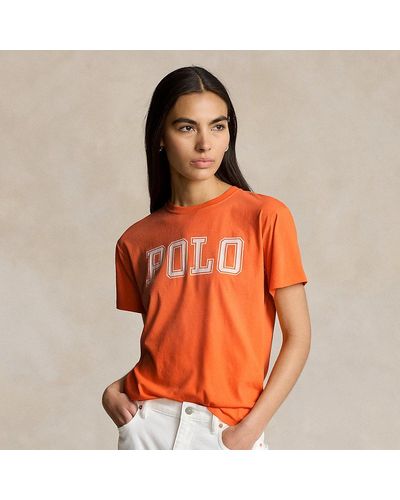 Ralph Lauren Camiseta con cuello redondo y logotipo - Naranja