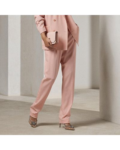 Ralph Lauren Collection Ralph Lauren Evanne Wool Gabardine Pant - Pink