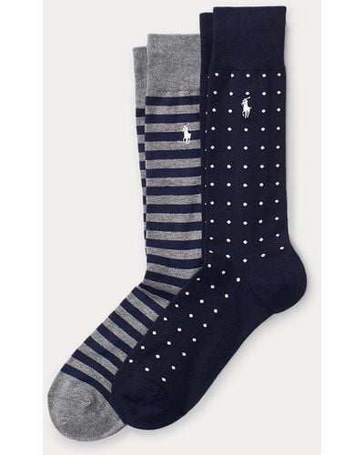 Polo Ralph Lauren Dot Stripe Sock 2-pack - Blue