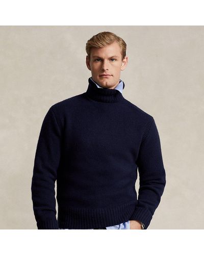 Ralph Lauren Wool-cashmere Turtleneck Sweater - Blue