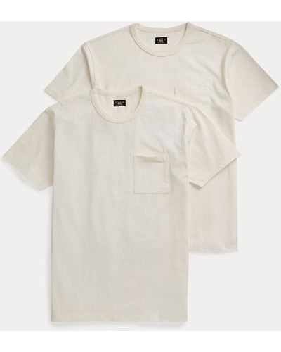 RRL Due magliette tinte in capo con tasca - Neutro