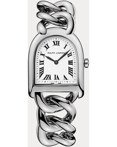Ralph Lauren Klein Stalen Horloge Met Schakels - Metallic