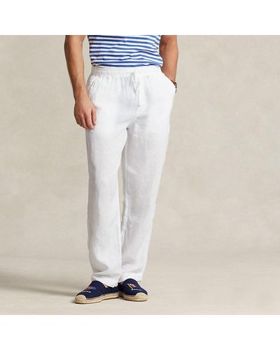 Polo Ralph Lauren Relaxed Fit Linen Drawstring Pant - White