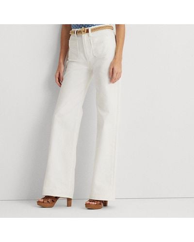 Lauren by Ralph Lauren Jeans de pernera ancha y tiro alto - Blanco