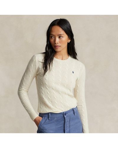 Polo Ralph Lauren Cable-knit Wool-cashmere Sweater - Natural