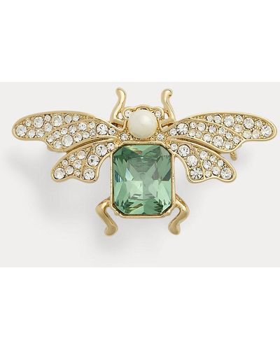 Lauren by Ralph Lauren Pave Stone & Faux-pearl Beetle Pin - Yellow