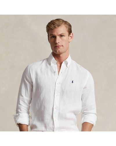 Polo Ralph Lauren Custom Fit Linnen Overhemd - Wit