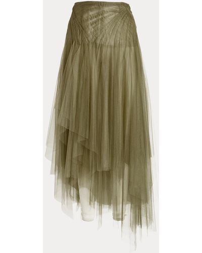 Ralph Lauren Cliona Asymmetrical Tulle Skirt - Green