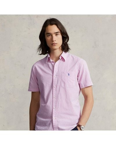 Ralph Lauren Rl Prepster Classic Fit Seersucker Shirt - Purple