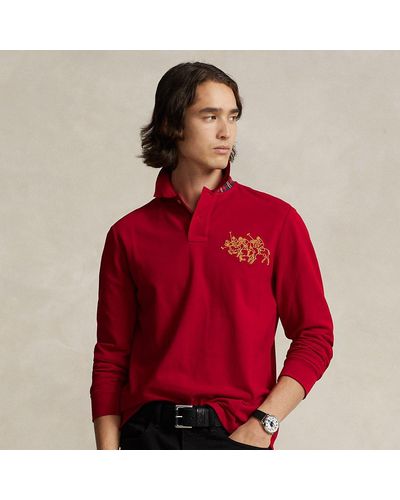 Ralph Lauren Lunar New Year Triple-pony Polo Shirt - Red