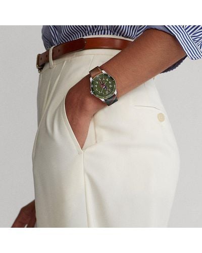 Ralph Lauren Reloj Polo Player de acero de 42 mm - Verde