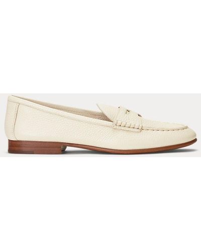 Polo Ralph Lauren Pebbled Leather Penny Loafer - Natural