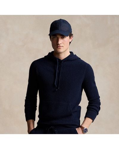 Ralph Lauren Washable Cashmere Hooded Sweater - Blue