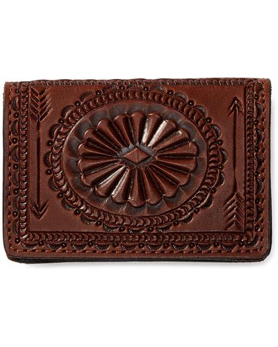 RRL Hand-tooled Leather Wallet - Brown