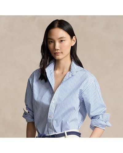 Polo Ralph Lauren Katoenen Overhemd Met Strepen - Blauw