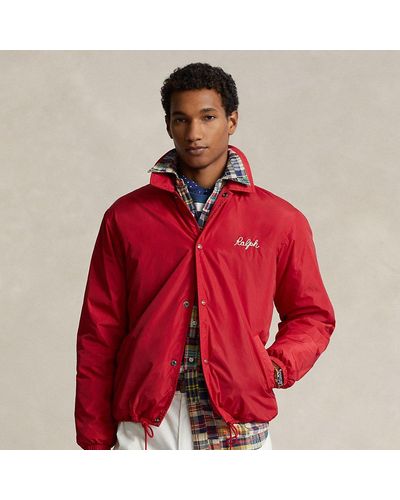 Polo Ralph Lauren Water-repellent Coach's Jacket - Red