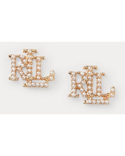 Ralph Lauren Boucles logo en fausses perles dorées - Métallisé