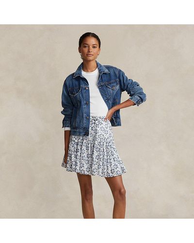Ralph Lauren Women's Floral Cotton Voile Skirt Blue Size 4 main image 0
