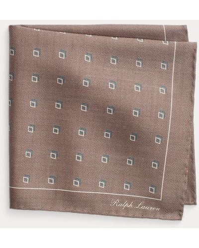 Ralph Lauren Purple Label Diamond Cashmere-silk Pocket Square - Brown