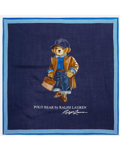 Polo Ralph Lauren Bufanda de lana Polo Bear - Azul