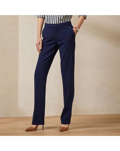 Ralph Lauren Collection Seth Wool Crepe Trouser - Blue